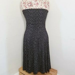 Ann Taylor Strapless Black & White Polka Dot Dress